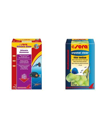 Sera Silicate Clear 500 G & Crystal Clear 12 Filter Balls (shape stable & Renewable) The innovative patented 3D fiber structure removes the smallest cloudings from 10 m after a short time 500 g Silicate Clear + Crystal Clear