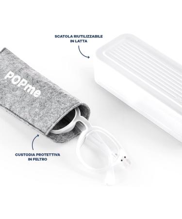 Popme Unisex Ice White Reading Glasses - 1.5 Diopters Blue Light Filter - Stylish Presbyopia Solution - Buy Online on GoSupps.com