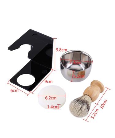 Premium 4-Piece Razor Set for Men | Black Razor Tool Stand Nylon Hair Brush Stainless Steel Bowl & Soap | International Shipping - Buy Online on GoSupps.com