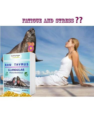 Thymus Glandular Supplement - Immune & Allergy Support Soft Gels with Raw Tissue Extract | Healing Drops - Buy Online on GoSupps.com