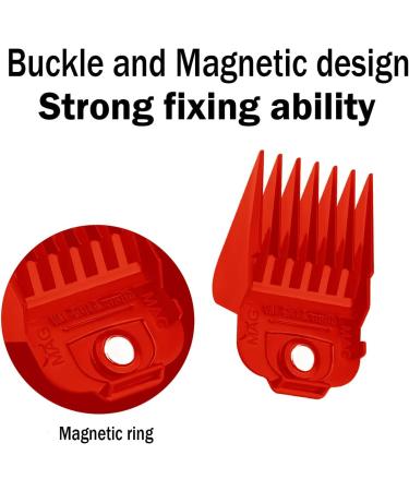 Andis Magnetic Clipper Guards Set - Professional Upgrade Comb Guides for Andis Master Clipper - 10PCS (Red) - Buy Online on GoSupps.com