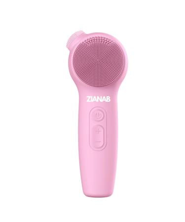 Vibrating Facial Cleansing Brush Rechargable All Skin Types Facial Brush Cleaning & Massaging Men & Women Perfect for at-Home & Traveling (Pink)