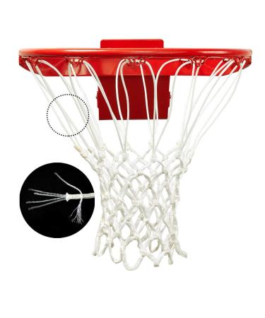 PROGOAL Professional Basketball Net Replacement,Heavy Duty Thick Net Fits Standard Indoor and Outdoor 12-Loop Rims (Red&White, Standard Size) White Standard size