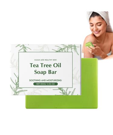 ZLHHRZJX Tea Tree Oil Soap Herbal Foot Routine Soothing Soap Bread With Organic Coconut Oils Tea Tree Oil Herb Cleansing Soaps & Coconut Oil (1 PCS)