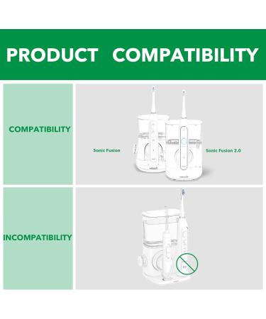 6-Pack LEDOSAKO Flossing Toothbrush Heads for Water-Pik Sonic Fusion 2.0 - Full Size White - Buy Online on GoSupps.com