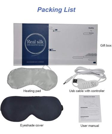 PJYU Silk Heated Eye Mask - Navy Blue - Buy Online on GoSupps.com
