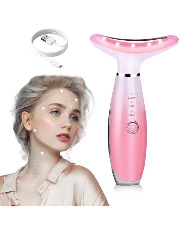 haoyehome Anti-Aging Face Massager for Face and Neck, Thermal and Tightens Sagging Skin for a Radiant Appearance Facial Vibrating Massager-pink