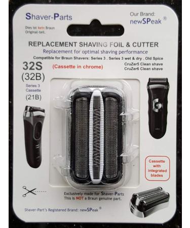 Braun electric shaver 32S (32B) cassette replacement shaving part compatible with Series 3