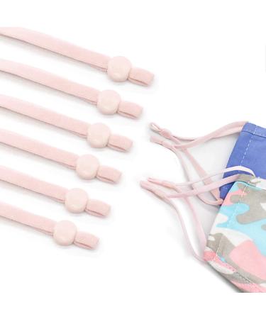 50 Pieces Elastic Mask Strap String with Adjustable Buckle Stretchy Mask Earloop Lanyard Earmuff Rope DIY Mask Making Supplies(Pink)