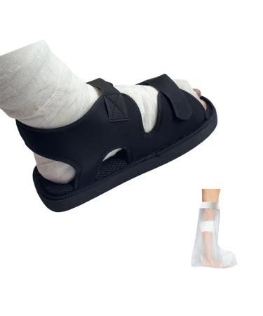 Post Op Shoe for Broken Foot Adjustable Medical Walking Boots Fracture Shoes for Foot Injuries Postoperative Orthopedic Rehabilitation Cast Shoes for Fractures and Sprains Closed Toe Post-Op Shoes M Medium