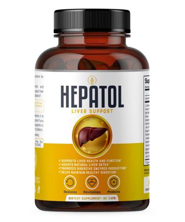 Hepatol - Liver Cleanse Detox - Herbal Liver Supplement with Turmeric L-Cysteine Detox Support Liver Health Healthy Digestion - Liver Support Detox Cleanse Supplements - 60 Ct (1)