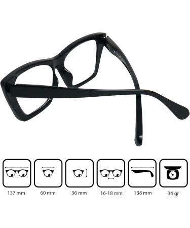 Vintage Chunky Reading Glasses for Women | Oversize Cat Eye Thick Frame | Free Case & Spring Hinge | 1.5 Diopter Reading Aid - Buy Online on GoSupps.com