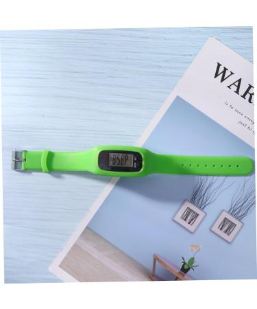 Toddmomy Step Smart Watch - Calorie & Heart Rate Tracker Digital Sport Watch with Silicone Strap for Running & Fitness - Green 24*2.8cm - Buy Online on GoSupps.com