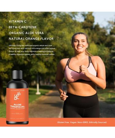 Ultimate Living - Aloe Tropical Liquid Dietary Supplement - Whole and Inner Leaf Aloe - Supports Healthy pH Balance Digestive System and Immune System - Vegan + Non-GMO - 32 Fl. Oz - Buy Online on GoSupps.com