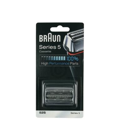 Shaving head cassette compatible with BRAUN 52S silver for men's shavers