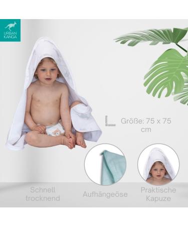 Urban Kanga Hooded Baby Towel | Double-Sided Oeko-Tex Cotton Muslin | Grey Kanga Premium International Shipping - Buy Online on GoSupps.com