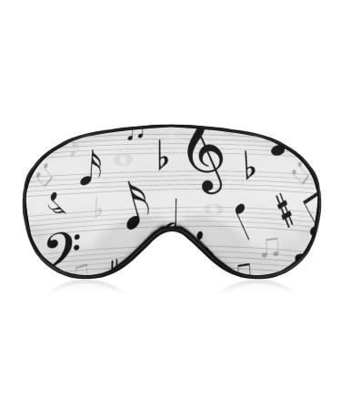 Sleep Mask Music Notes Light Blocking Eye Mask for Sleeping with Adjustable Strap Staff Soft Eye Sleep Shade Cover for Men Women