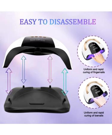 268W UV LED Nail Lamp - LKE Professional Nail Dryer for Gel Polish | 4 Timers, 57Pcs Lamp Beads, Automatic Sensor - White - Buy Online on GoSupps.com