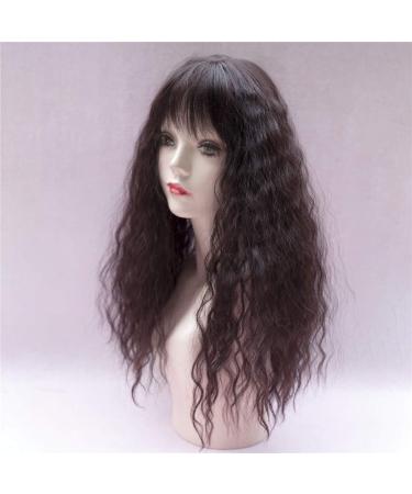 LXUE 22" Wavy Hair Topper with Bangs Add Volume Hair Extension Hair Pieces for Women with Thinning Hair Dark Brown - Buy Online on GoSupps.com