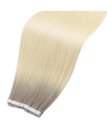 Moresoo Virgin Tape In Extensions | Ash Blonde to Platinum Ombre Real Hair | 60cm 5PCs #19T60 - Premium Quality - Buy Online on GoSupps.com