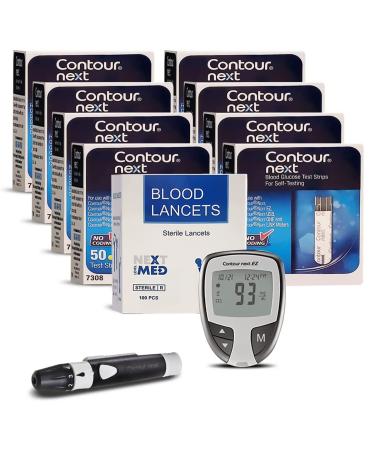 Next-Level-Med Diabetes Testing Kit  Includes 400 Strips  100 Lancets  1 EZ Blood Glucose Meter  1 Lancing Device  Blood Sugar Test Kit 400 Strip 100 lance 1 Kit B