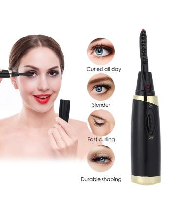 Heated Eyelash Curler - Mini Electric Eyelash Mascara for Long-Lasting Curls | Perfect Valentine's Gift for Girls (Black - Buy Online on GoSupps.com