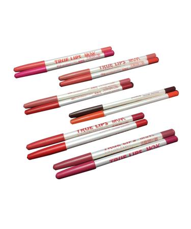 12pcs Lip Liner Pen Lipstick Pens Eyeshadow Pen Pencil Lip Liner Eyeliner Pencil Lip Pencil Wooden Water Proof 0.04 Ounce (Pack of 1) As Shown