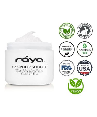 Raya Camphor Souffl Facial Cleanser 4 oz | pH Balanced Face Wash for Oily & Blemished Skin | Reduces Whiteheads Blackheads & Clogged Pores - Buy Online on GoSupps.com