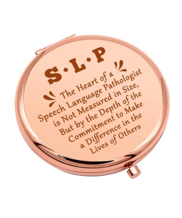 Speech Therapist Gift Appreciation Gifts Compact Mirror for SLP Speech Therapist Thank You Gift for Speech Language Pathologist Folding Makeup Mirror Graduation Birthday Gifts