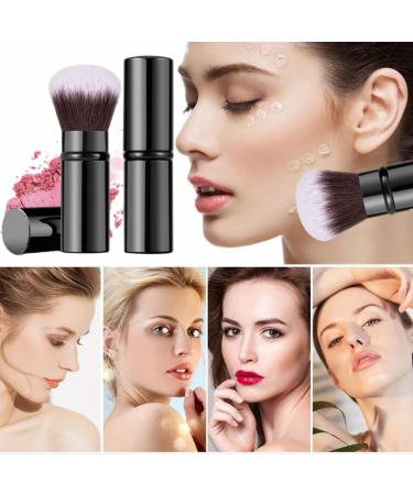 Retractable Telescopic Face Kabuki Brush - Portable Round Powder Makeup Brush (Black) - Buy Online on GoSupps.com