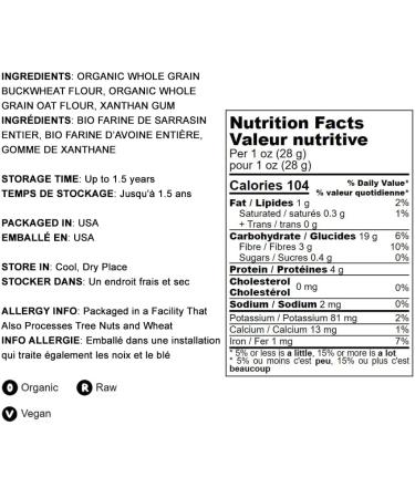 Organic Whole Grain Buckwheat & Oat Flour Blend - 1lb | Non-GMO, Vegan, Fine Meal | All Purpose Flour for Baking - Bulk - Buy Online on GoSupps.com