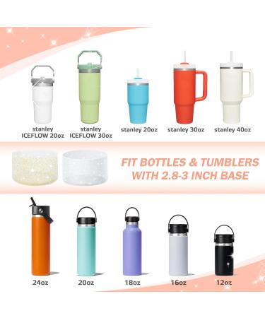 CHRI 5 PCS Cup Bottom Protector & Spill Guard for Stanley Cup - Glitter Silicone Accessories with Personalized Logo - Buy Online on GoSupps.com