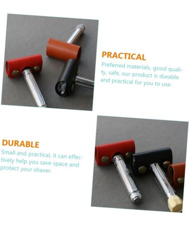 Angoily 6 pc Manual Razor Shell Set - Classic Leather Cover for Men's Shaving Razor | Vintage Iron Man Style - Buy Online on GoSupps.com