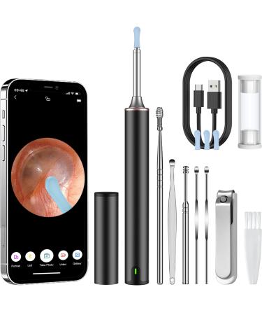 OUFUNI  Ear Wax Removal  Ear Wax Removal Kit with 1080P Ear Camera  Ear Wax Removal Tool with 6LED Lights  Ear Cleaner for iPhone  iPad  Android Phones Black