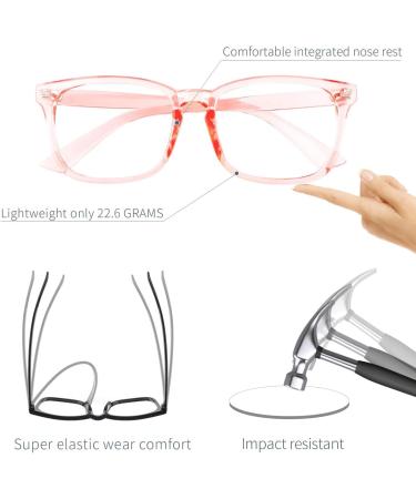 COOLOO Blue Light Blocking Gaming Glasses - Anti Glare, Headache Relief, Lightweight Fashion 06-pink - Buy Online on GoSupps.com