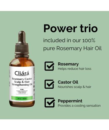 Buy Rosemary Organic Castor Oil & Hair Strengthening Oil for All Hair Types - Promotes Hair Growth | 30ml - Buy Online on GoSupps.com