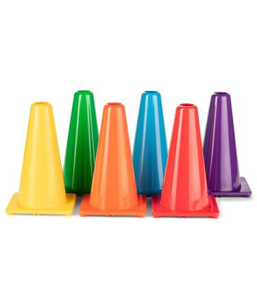 Champion Sports High Visibility Flexible Vinyl Cones - Single and Assorted Cone Sets in Multiple Heights and Colors 9" Assorted Set - Buy Online on GoSupps.com
