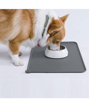 Buy AUDWUD Silicone Waterproof Dog & Cat Feeding Mat - Anti-Slip Pet Bowl Mat 87x58 cm Gray for International Shipping - Buy Online on GoSupps.com
