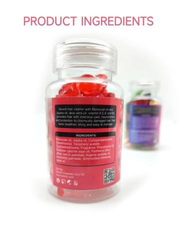 Zcvtbye Hair Treatment Serum - Argan Oil Capsules with Moroccan Macadamia & Avocado Oils | Deep Conditioner with Vitamins A C E & Pro B5 - Red DEEP REPAIR - Buy Online on GoSupps.com