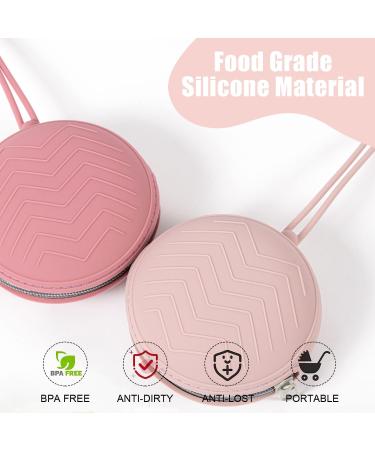 Buy BPA-Free Silicone Pacifier Box Set - Portable 2 Pack Storage in Purple & Pink | Perfect for Travel - Buy Online on GoSupps.com