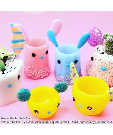 Funshowcase Silicone Mold Set for Octagon & Round Flower Pots - 6 Count | Ideal for Epoxy Resin, Concrete, Clay | Succulent Planter, Ashtray, Candle, Soap, Pen Holder - Includes 2 Octagon & 2 Round Bowl Molds - Buy Online on GoSupps.com
