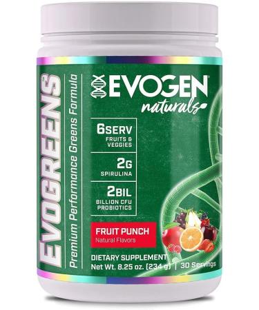 Evogen Evogreens Premium Performance Greens 30 Servings - Fruit Punch - 8.25 Oz - Buy Online on GoSupps.com