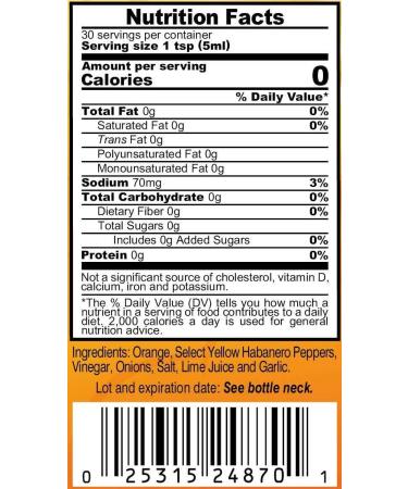 Marie Sharp's Orange Pulp Habanero Hot Sauce (5oz) - Buy Online on GoSupps.com