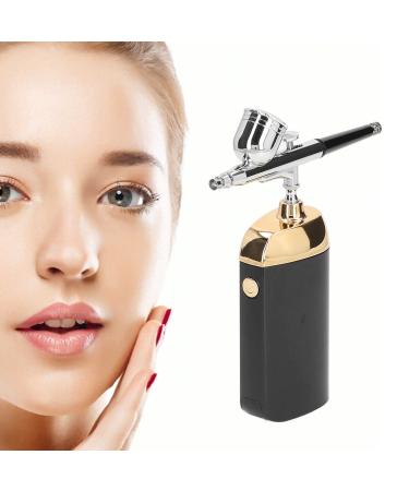 Professional Oxygen Facial Machine Cordless Portable Water Oxygen Airbrush Beauty Device Multifunctional Facial Mist Sprayer Makeup Infusion Apparatus Cake Nail Art Spray Gun Black