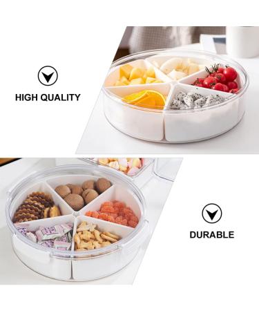 PRETYZOOM Dried Fruit Plate Lunchbox Cookie Container Candy Tray Lid Snack Tray Sectional Tray Household Japan 26X7.5CM White - Buy Online on GoSupps.com