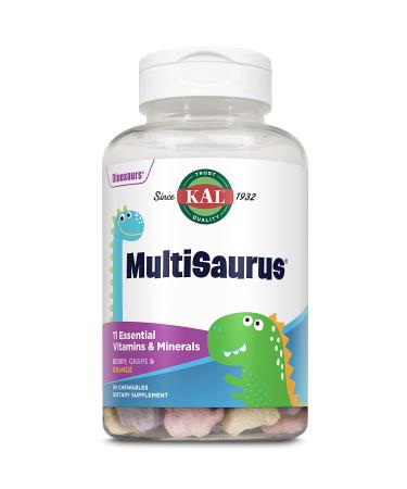 KAL Dinosaurs MultiSaurus Vitamins & Minerals Berry Grape & Orange 90 Chewables