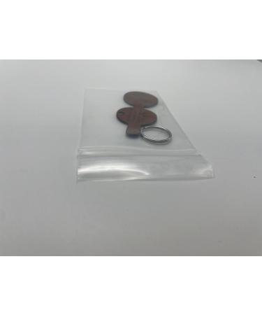 Customizable Brown Dog Pocket with Push Button Engraving - Round Pear Design | Synthetic Leather | Double-Sided Engraving | 30mm Diameter | Perfect for Pet Lovers - Buy Online on GoSupps.com