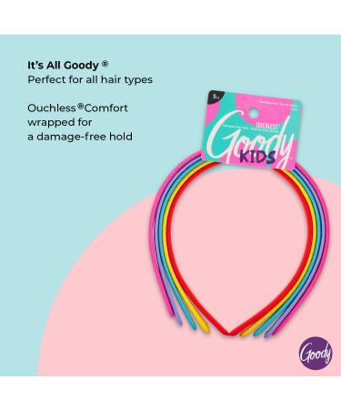 Goody Kids Ouchless Classic Headband - Assorted Colors - Pain-Free Hair Accessories for All Hair Types - 5 Count Pack for Men, Women, Boys, and Girls - Buy Online on GoSupps.com