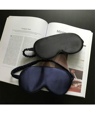 Satin Silk Sleeping Eye Mask with Double-Layer Filling and Elastic Strap - Black - Buy Online on GoSupps.com