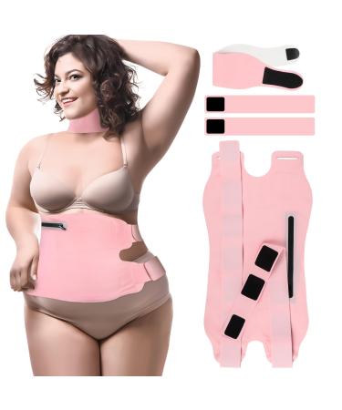 Upgrade Castor Oil Wrap Plus Size Kit with Unrefined Castor Oil for Liver Detox - Adjustable Elastic Waist and Neck Strap